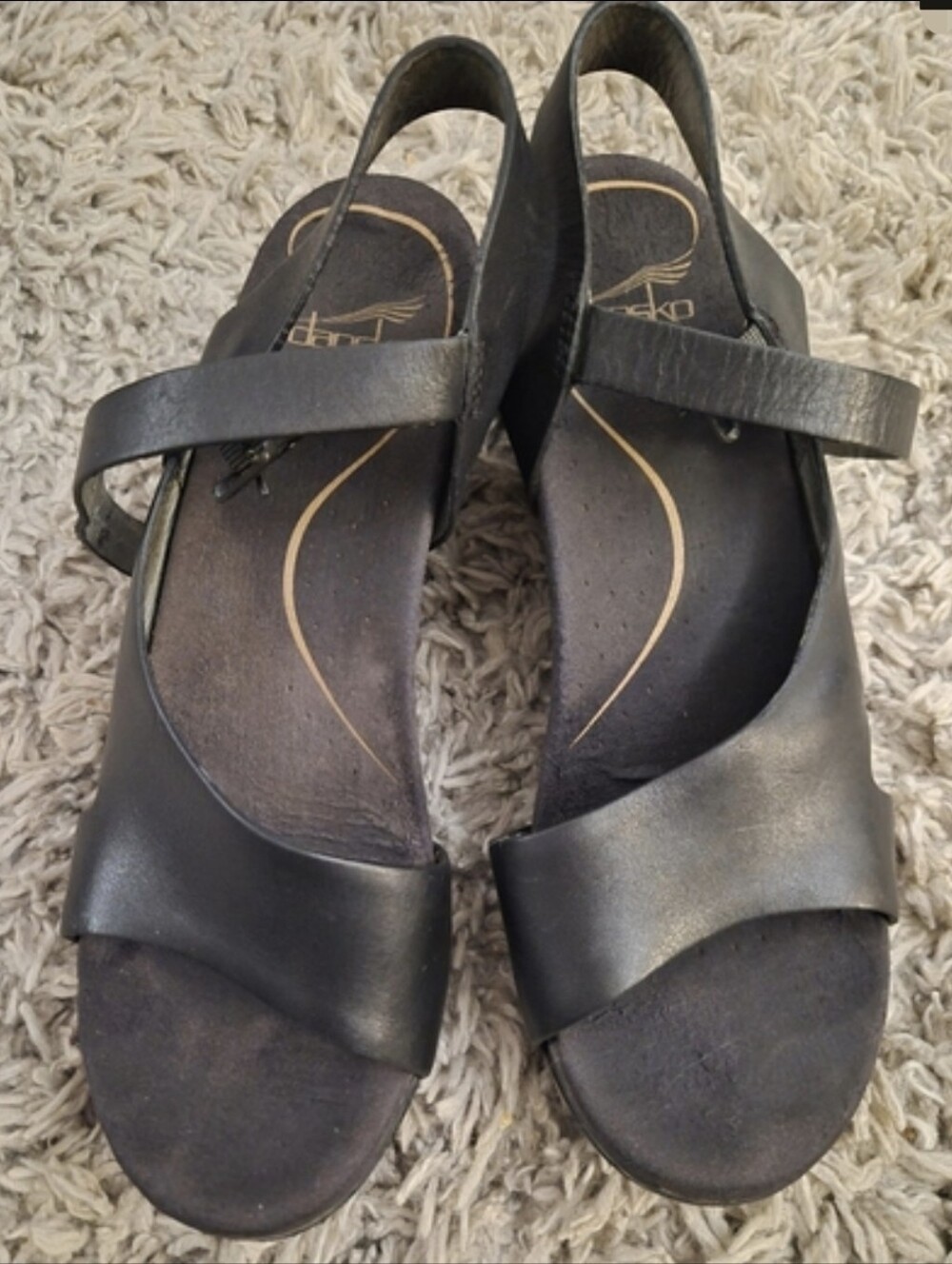 Dansko Black Leather Comfort Sandals | EU 38 | Supportive Slingback